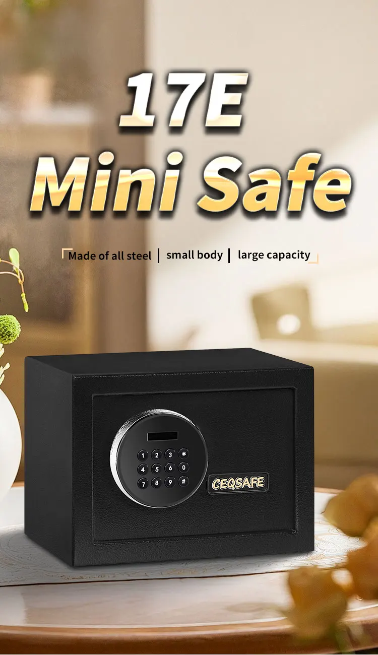 CEQSAFE Hotel Digital Fingerprint Smart Electronic Lock for Bank Box Home Time Safe Money Deposit Safety Kids Small Safe factory