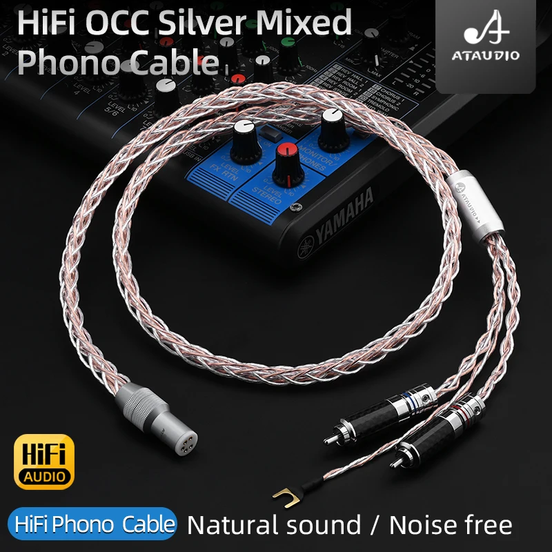 Hifi Copper Silver Mixed RCA Tonearm Audio Cable - PVC Jacket