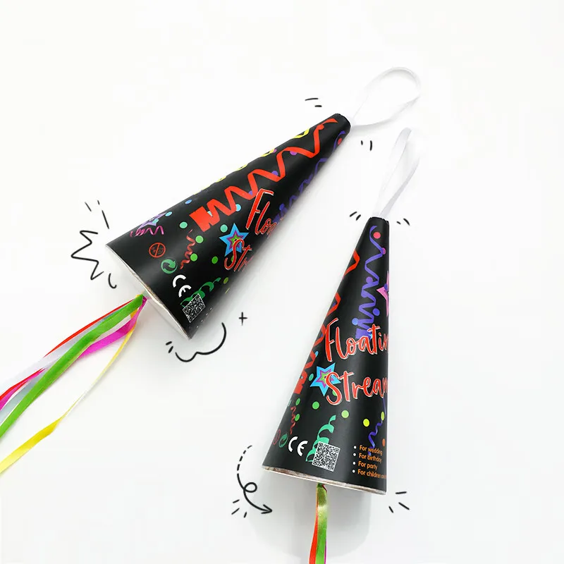 Pull Confetti Colorful Streamer Ice Cream Spider Silk Ribbon Fireworks for Party Decoration Celebration