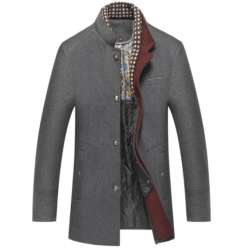 High Quality Wholesale Winter Men's Clothing Jacket Trench Coat Custom Woolen Plus Size Long Coats For Men_voghion.com