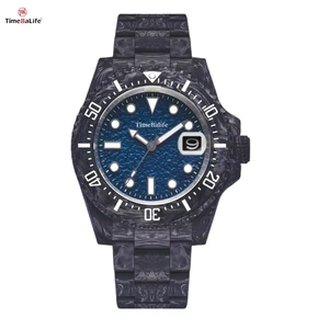 Custom Logo Luxury Super Luminous Watch Waterproof NH35 Automatic Mechanical Watches With Carbon Fiber Case Strap