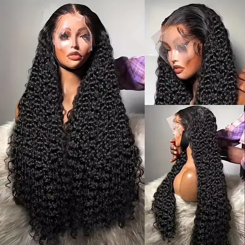 4x4 HD Lace Front Wig 210 Density Glueless Brazilian Human Hair Kinky Curly 210% Density 13x6 HD Lace Front Wigs Human Hair Pre Plucked  main image 4