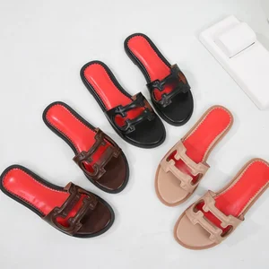 New Summer Wear Fashion Women's Shoes a Line of Beach Cool Drag Travel Leisure Round Head Flat slippers