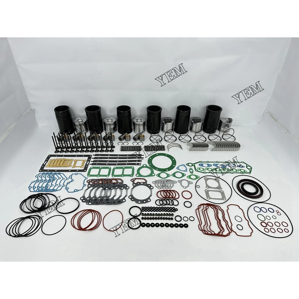 For Komatsu 6D125 Cylinder Liner and Gasket Kit With Bearing Valve Guide Replaces Aftermarket Engine Parts