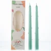 Bougie laque perle verte avec autocollant camélia blanc