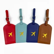 BSBH Wholesale Advertising Promotion Personalized Custom Logo Name Bag Travel PU Leather Luggage Tags