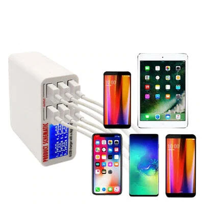 Phone USB Charging Station Digital Display 6 Port Phone USB Charger