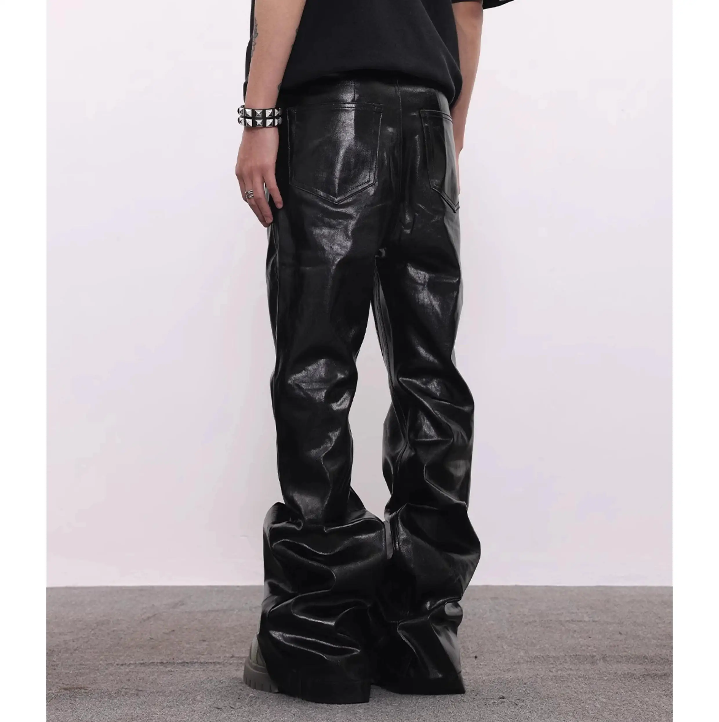 Custom Men's Wax Coated Denim Jeans - Streetwear Style