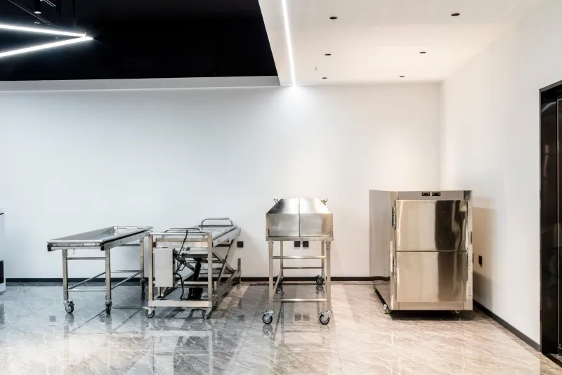 ROUNDFIN Morgue Cadaver Refrigerator Freezer Autopsy Table Corpses Storage Rack Mortuary Lifter Trolley Mortuary Equipment Price