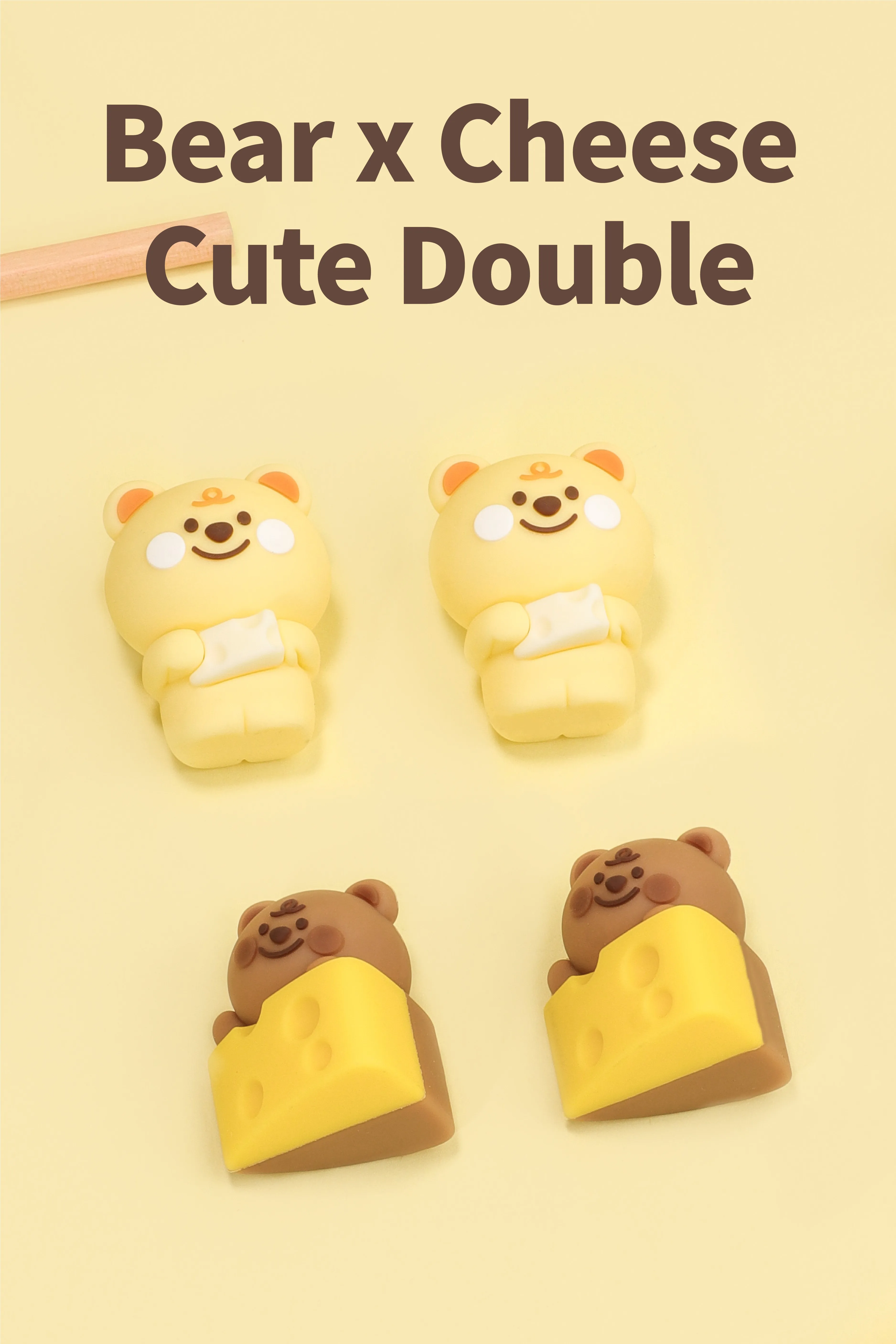 Kuki 3d Cute Cheese Bear Shaped Eraser Fashion School Stationery Animal
