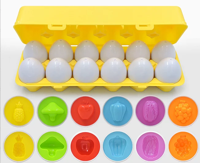 Matching Eggs 12 pcs Set Color Shape Number Matching Egg Set Early Learning Educational Fine Motor Skill Montessori Toy Gift