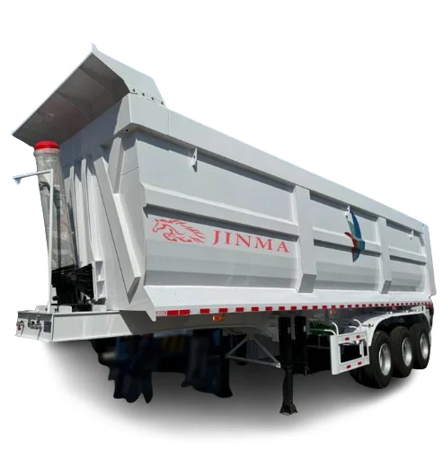 JINMA 4/5/6 axle rear dump semi trailer 40-100 tons cargo dump truck dump trailer with U shape for sale