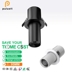 Modern 35W Recessed Cut 95mm LED White Spotlight Adjustable Angle 360° Aluminum Ceiling Downlight for Living Room Clothes Shop