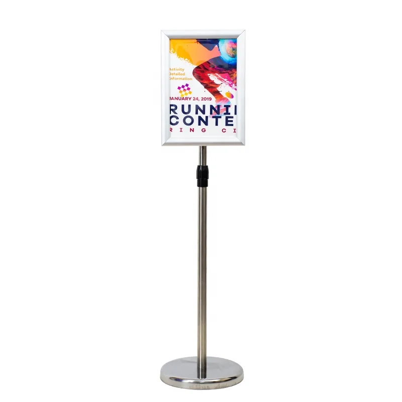 Free Standing A3 Poster Display Floor Stand Aluminum Frame Post Frame