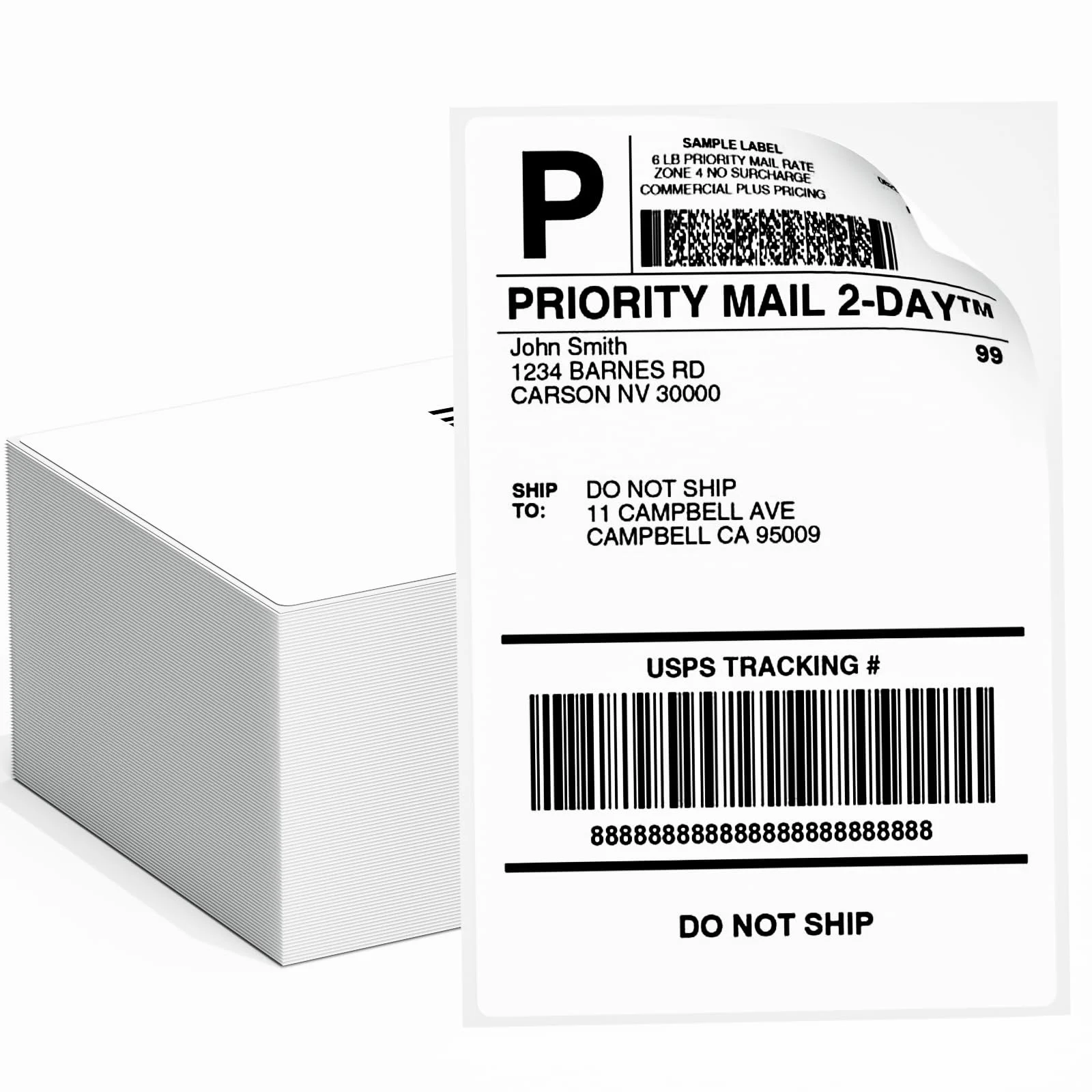 Low MOQ Waterproof 3x5 Adhesive Thermal Shipping Labels 400/500 Pcs Express Packaging 4x6 Thermal Labels