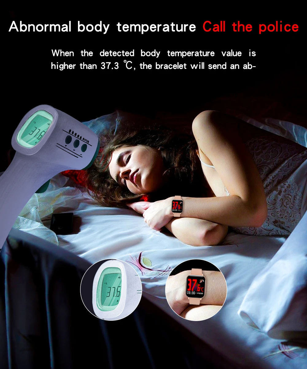 Новый смарт-браслет для измерения температуры, фитнес-трекер для измерения артериального давления, смарт-браслет для измерения температуры