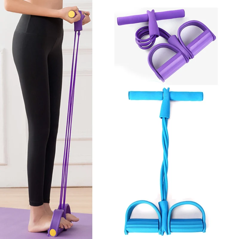 Elastic Sit up Pull Rope with Foot Pedal Fitness Equipment Exerciser Yoga Sit up Trainer