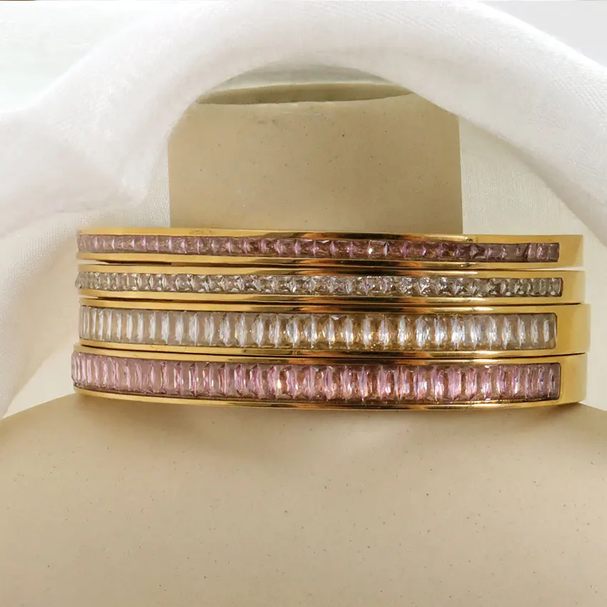 アクセサリー minesin Alibaba.com: MN-ZXC555 Purple Clear Green Pink Zirconia Half