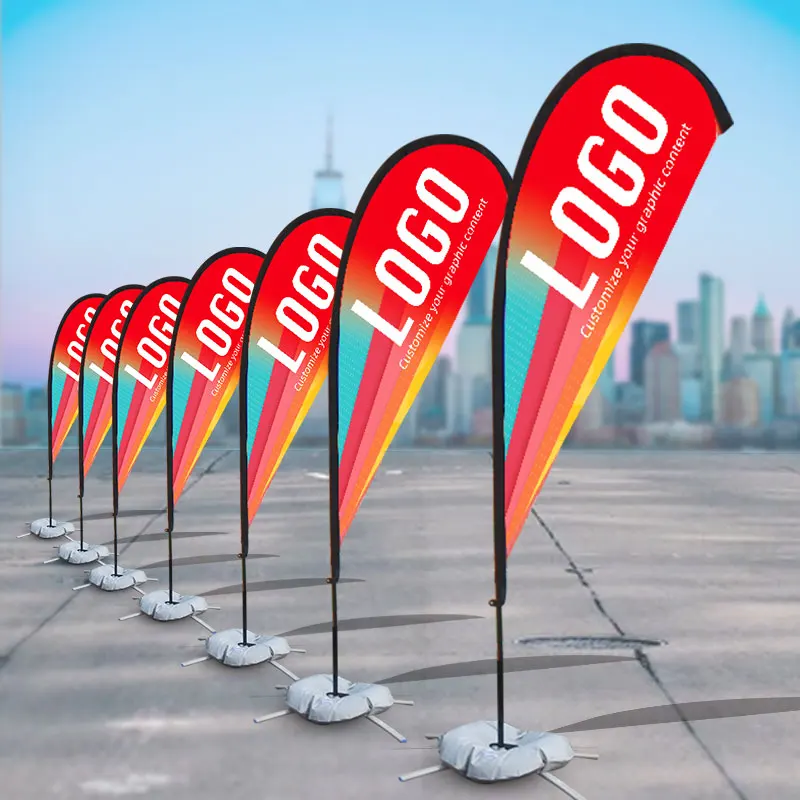 Wholesale promotional advertising custom 100% polyester beach flag