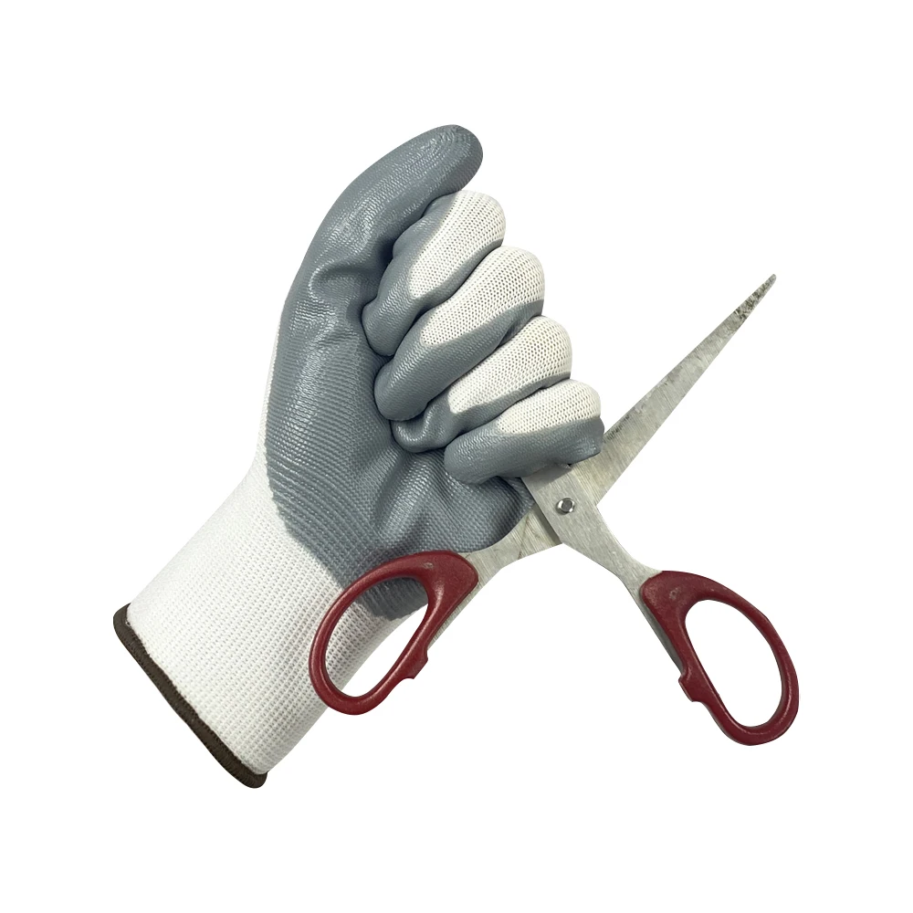 China Wholesale Working Nitrile Coated Safety Industrial Work Gloves High Quality Coating Nitrile  Glove