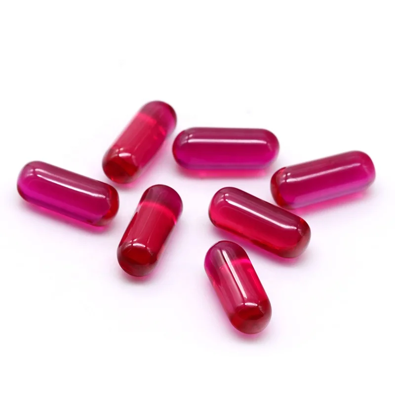Synthetic Corundum Fancy Shape Circular Cylinder Ruby 5# Corundum Stones for Jewelry Wax Setting