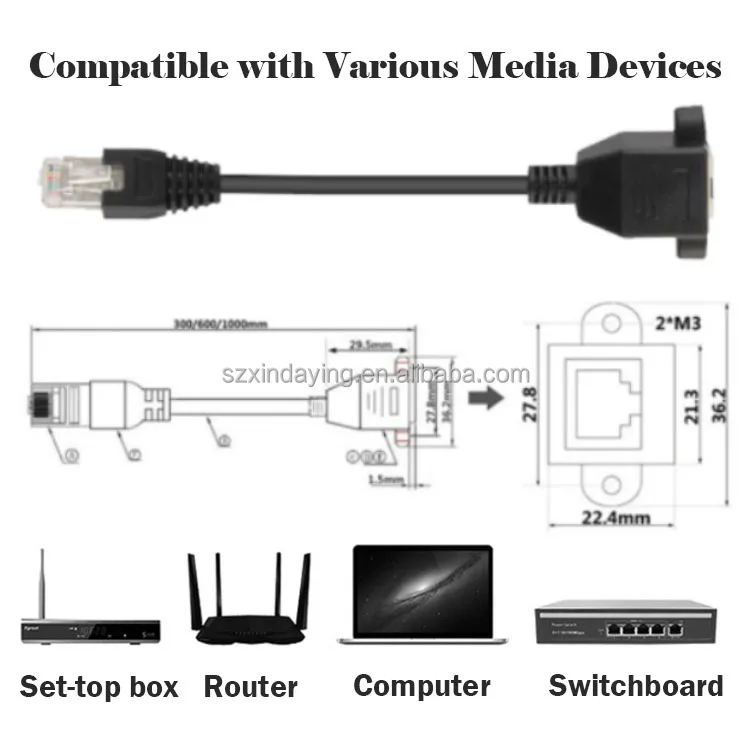 Extension Network Lan Cable Patch Cord Cable Factory Price Rj45 Male To
