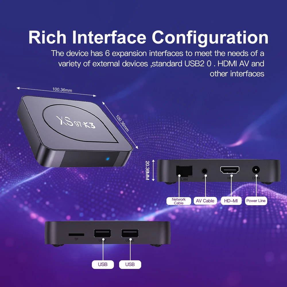 XS97 K3 Android TV Box - 4K Smart TV with Dual Wifi