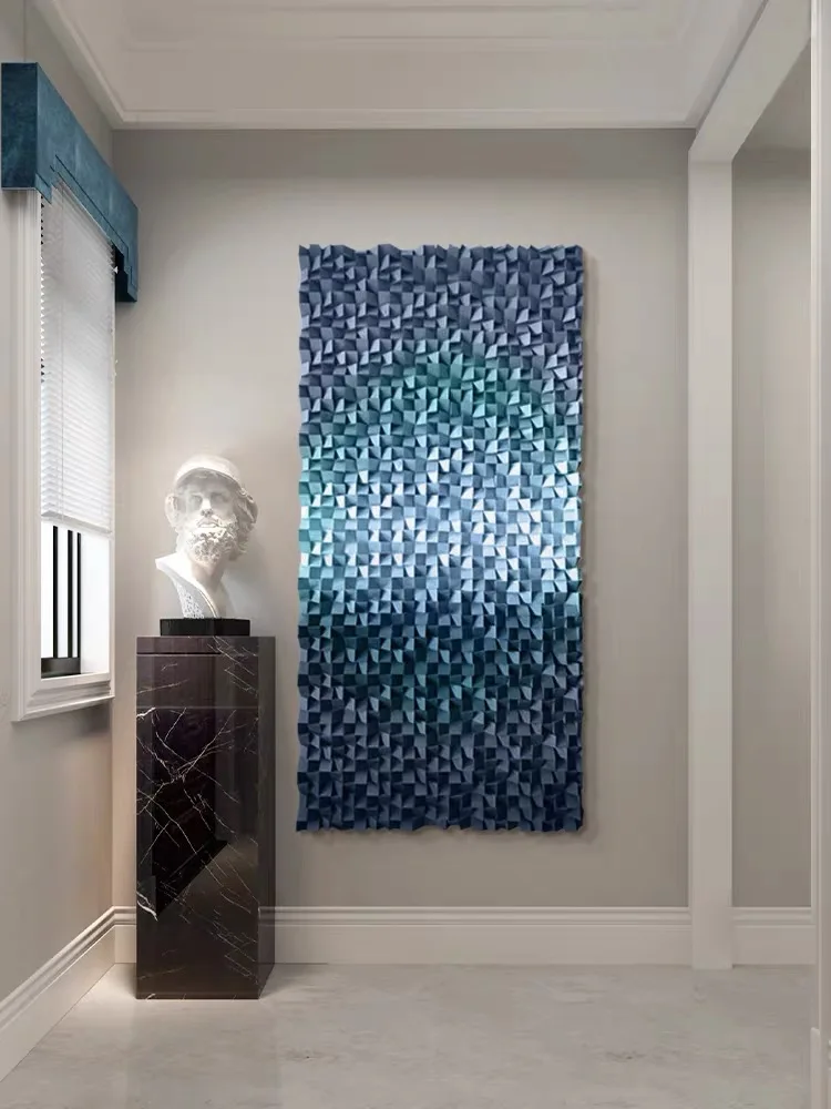 Wood Carving Wall Decor Design Art 3d Solid Wood Mosaic Handmade Inlaid Physical Hand Painting