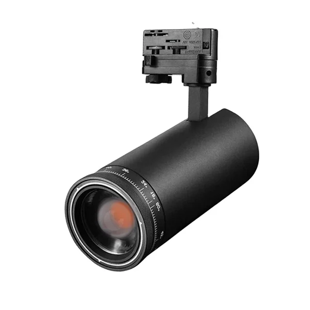 30 Вт масштабируемый 15-60 градусов регулируемый угол луча фокус трек свет для музейного выставочного зала