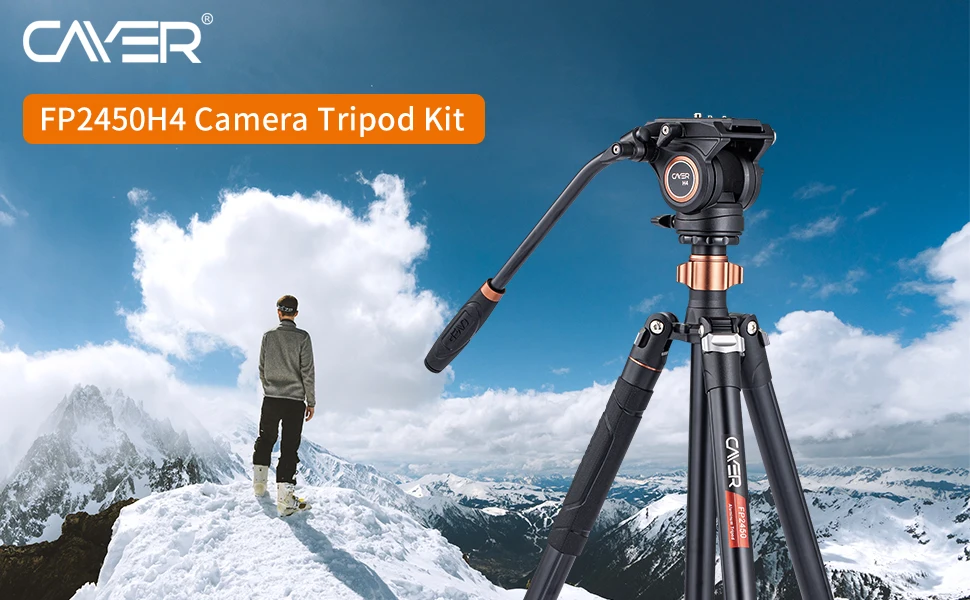 Treppiede Cayer FP2450 Con Testa Fluida - Per Fotocamere DSLR, Altezza Max 75", Convertibile In Monopiede - Foto 5