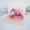 Pastel de gato rosa - sin música ni luces