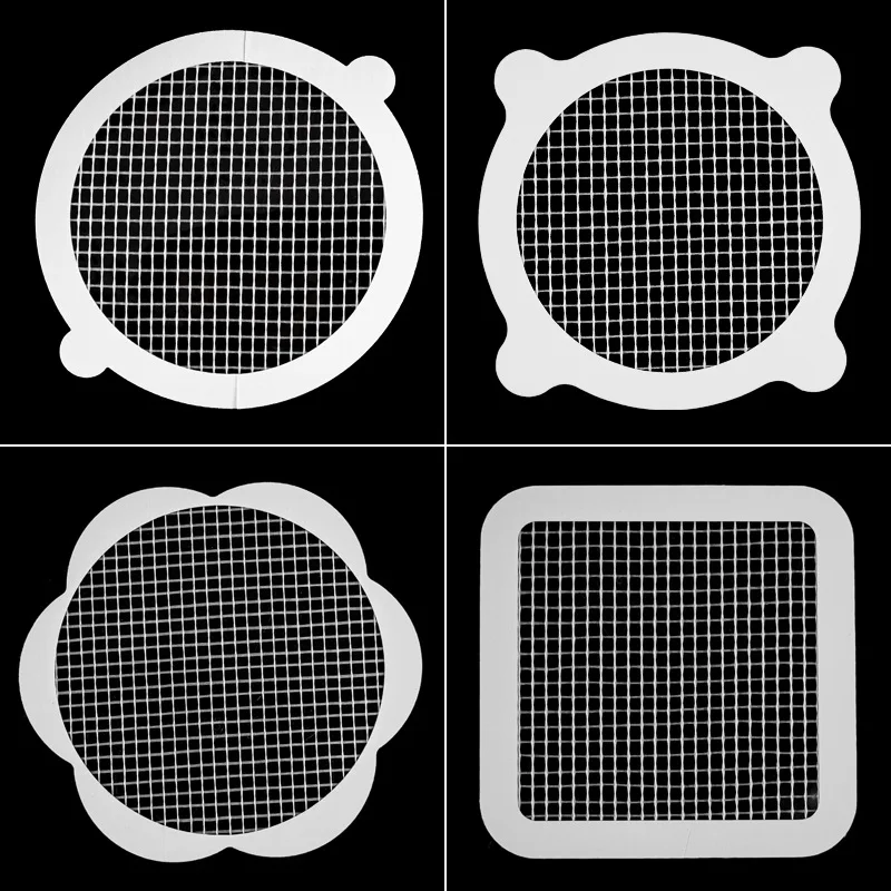 60-Pack Disposable Shower Drain Hair Catcher Stickers – 4.33" Mesh Filters For Bathtubs & Sinks, Self-Adhesive, No-Touch Disposal, Pet Hair & Debris Trap