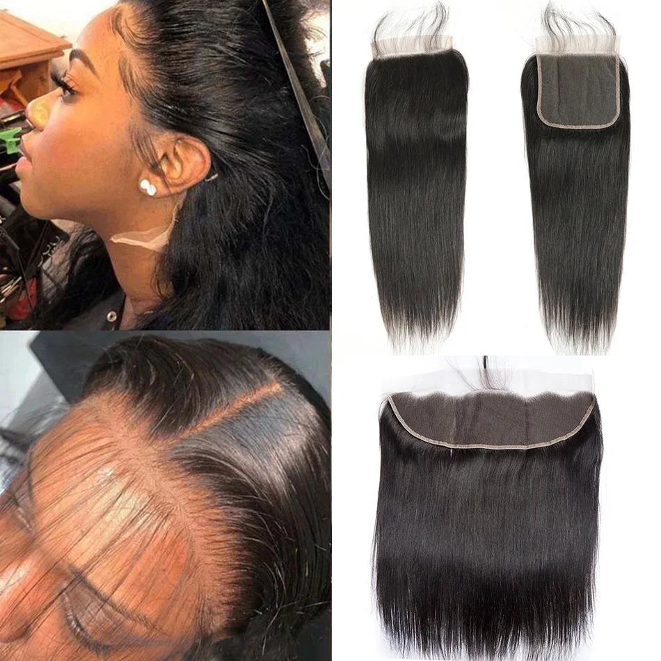 4x4 Transparent HD Lace Frontal Closure Straight Water Wave Kinky Curly Lace Closure_voghion.com