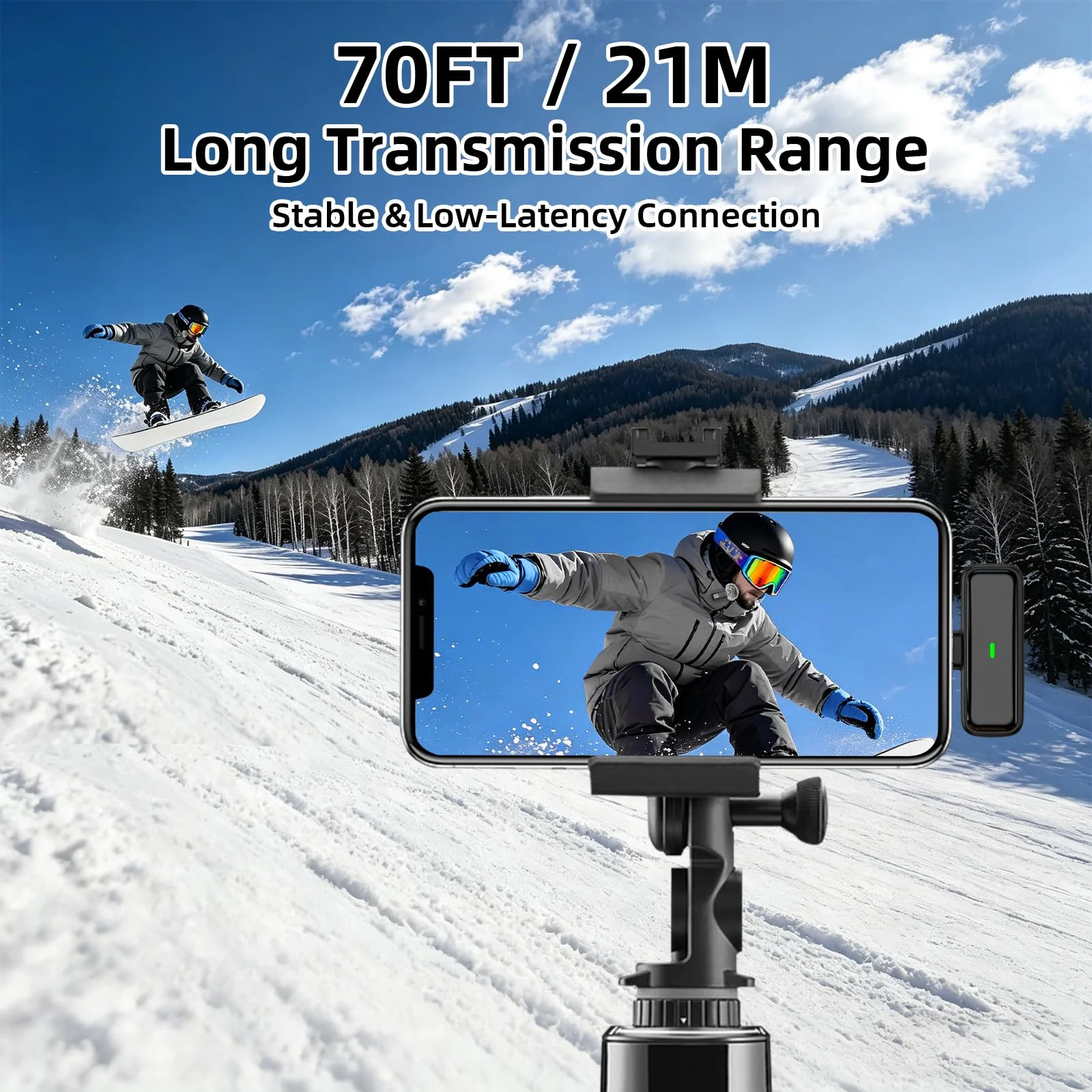 Plug-and-Play Pro Dual Wireless Microphone with Noise Reduction Type C Conference Use Portable for Podcasting and TikTok