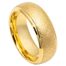 Fashion Men Luxury jewelry Multi size IP gold plated tungsten steel ring for men with Customization logo couple wedding ring