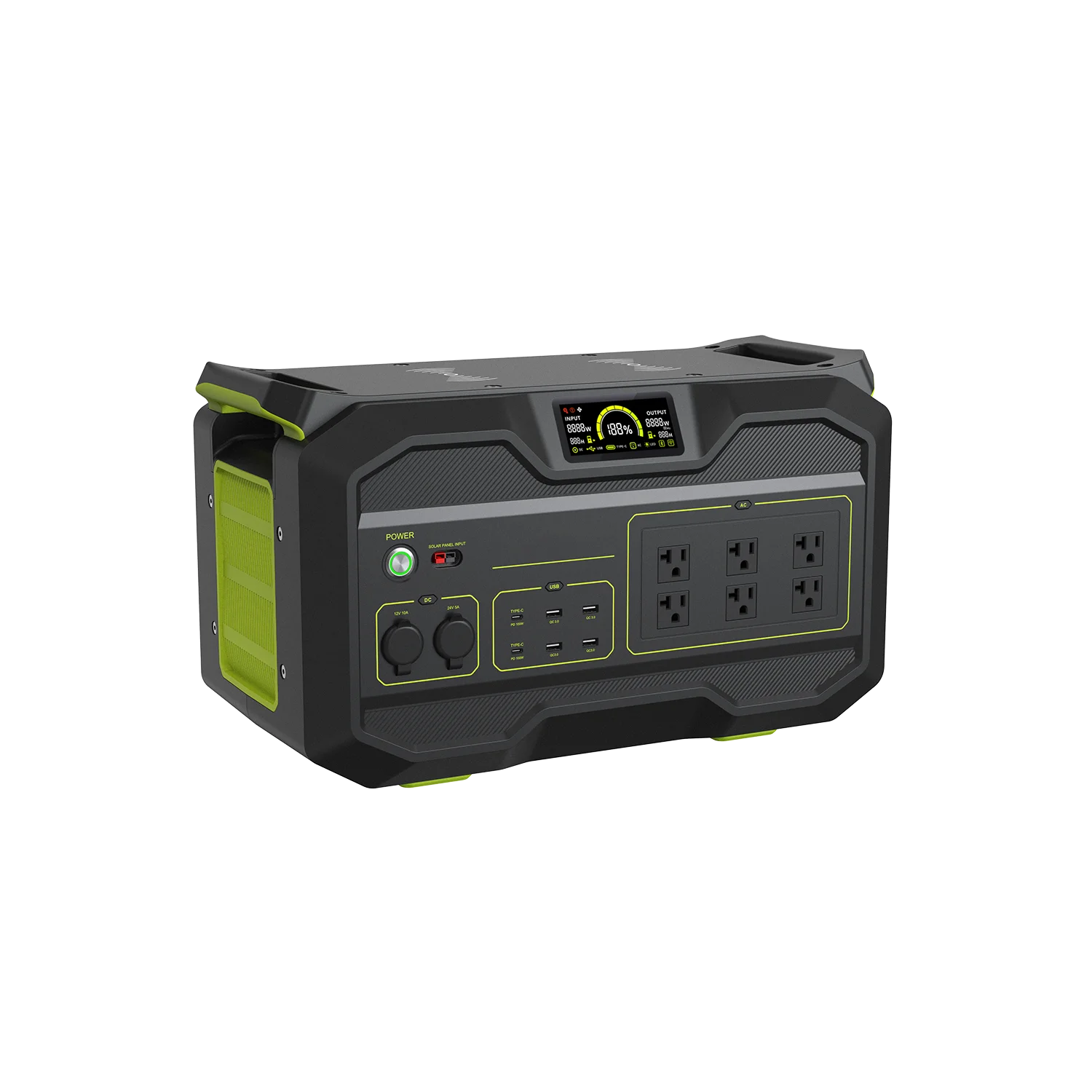RisunPower S2400 48V 52Ah 2496Wh 2400-4800W LiFePO4 Lithium Battery smart light Portable PowerStation Emergency Outdoor Power