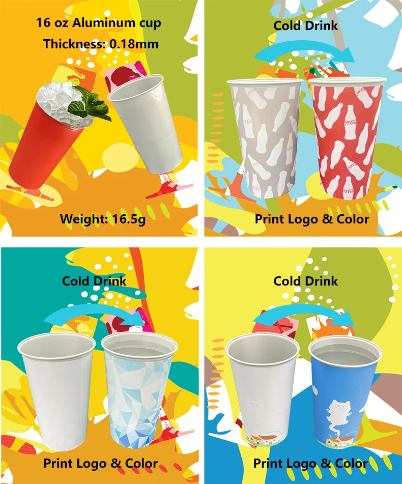 changing color aluminum cup blue
