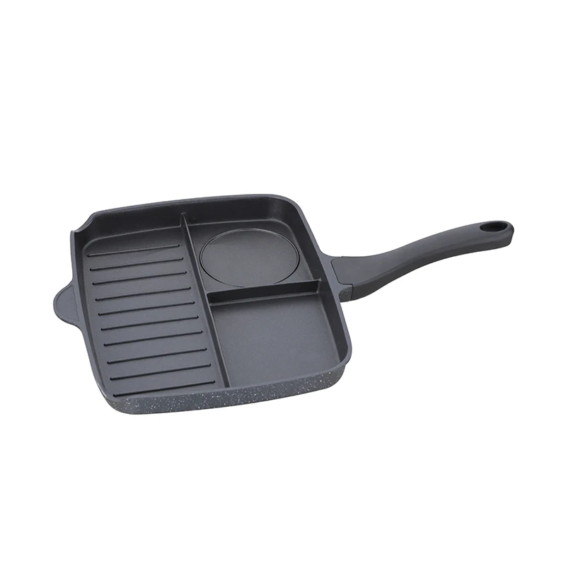Breakfast Frying Pan, Divided Grill Frying Pan 3 Section Divided Skillet 3