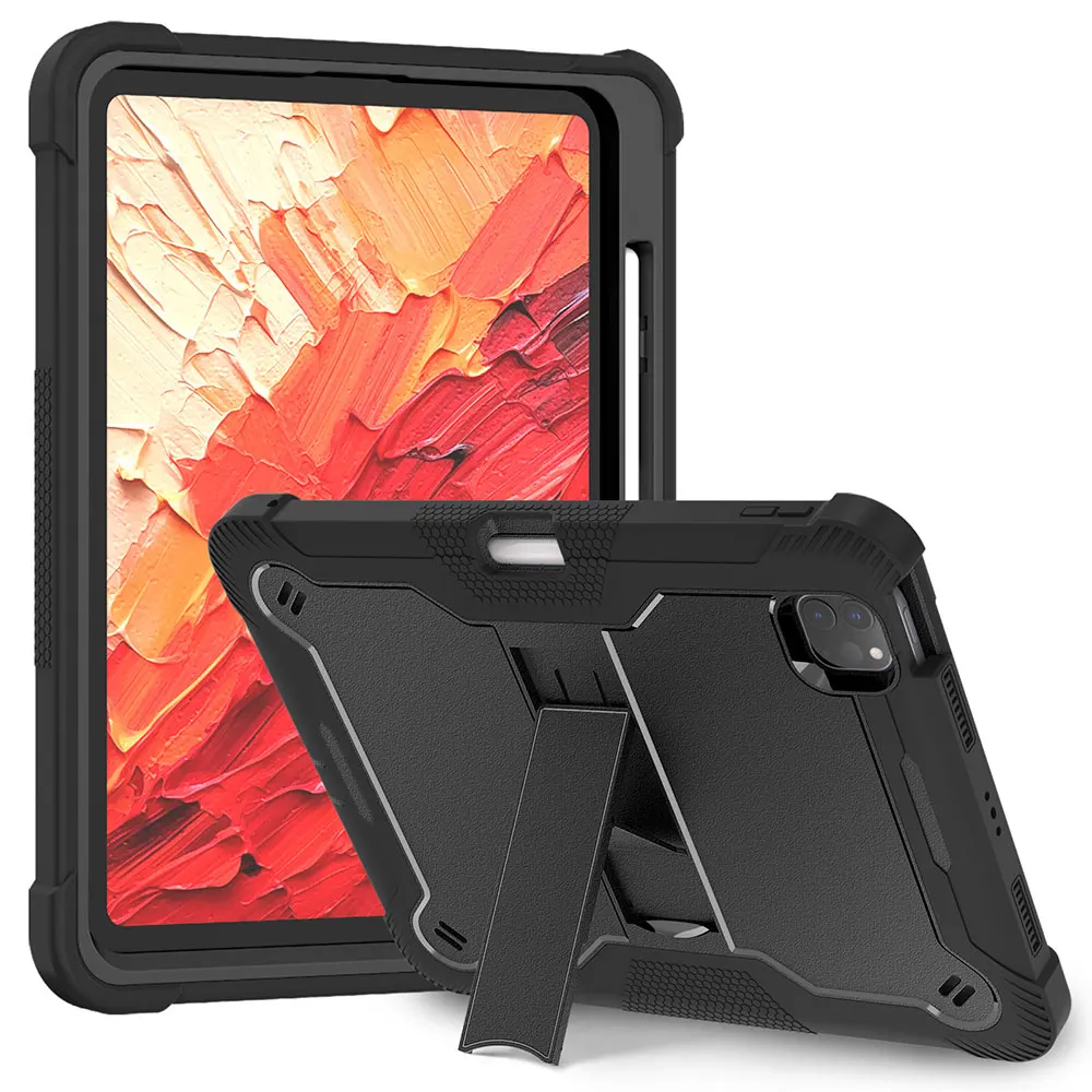 Laudtec Pbk264 Shockproof Tablet Case Reinforced Flat Shell Pen Slot Folding Holder Simple Business Cover For ipad Pro 11 2024 factory