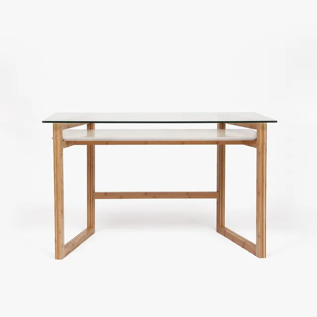 cheap hot sale and excellent features bamboo desk and computer table with glass face durable for many years in home,office,hotel