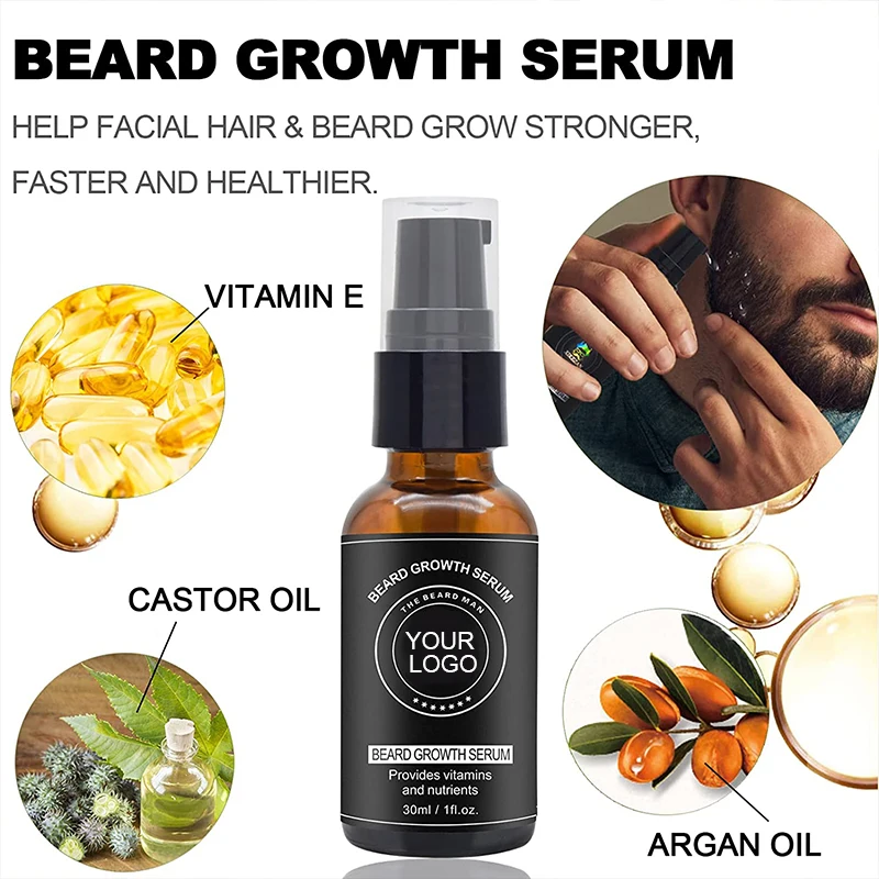 Custom Logo Oem Beard Growth Kit Natural Organic Beard Oil Beard Kit