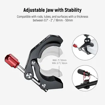 NEEWER Crab Shaped Camera Clamp Mount Super Clamp with Cold Shoe and 1/4" 3/8" Threaded Holes detail image