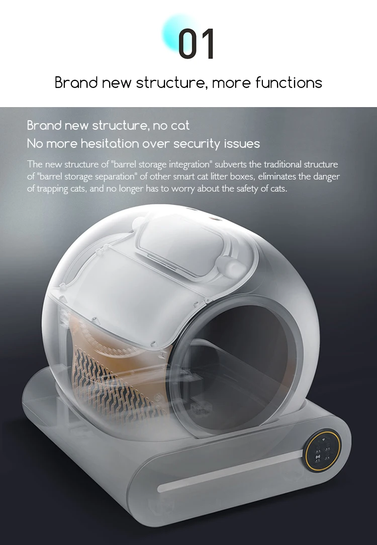 Extra Large Capacity Smart Kitty Litter Box App Control Low Noise