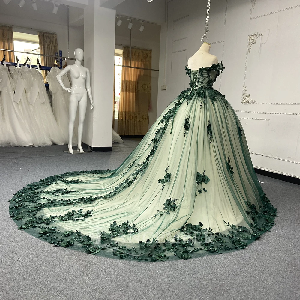 Green Royal Blue Quinceanera Dresses with Sweet Lace Applique