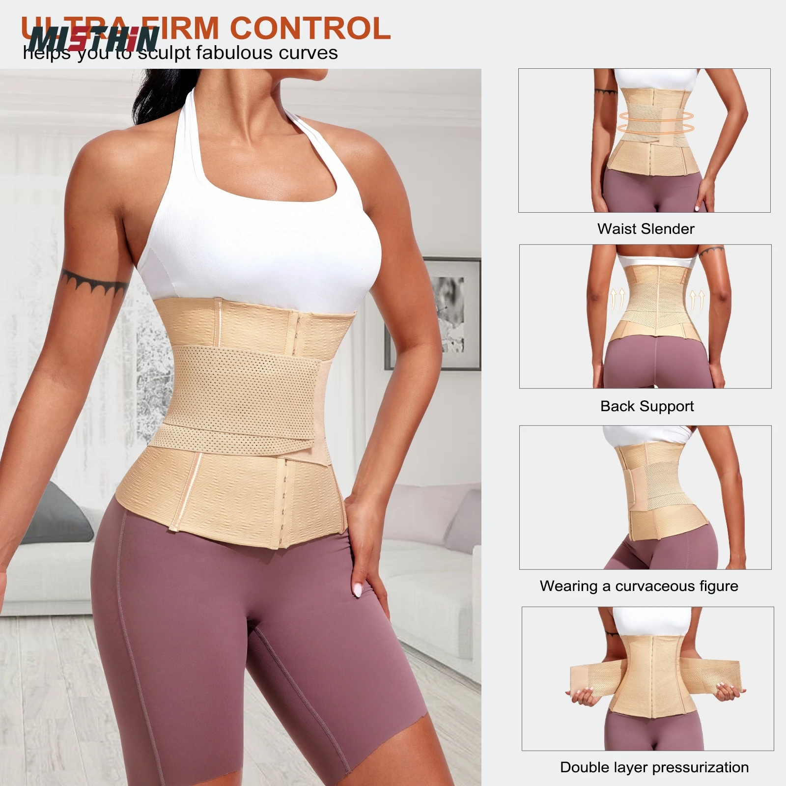 Top Selling Columbian Fajas Shapewear Corset Trimmer  Bodysuit Tummy Control Belt Waist Trainer Shaper for Women factory