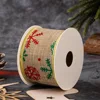 Glitter Red & Green Snowflake Ribbon
