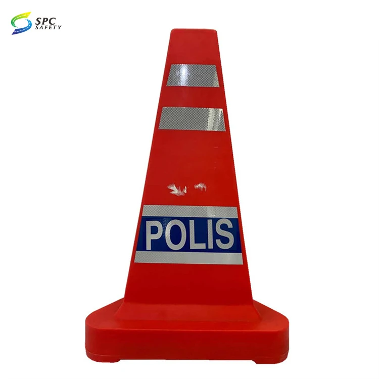 Factory Rotational Mould Producing Fashionable New Style Malaysia Road Safety HDPE Polis Plastic Pyramid Triangle Traffic Cone
