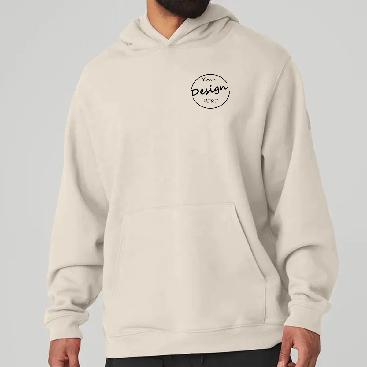 JL1026D Manufacturer Casual Oversized Thick Streetwear Cotton Fleece 3D Puff Printing No String Hoodies for Men