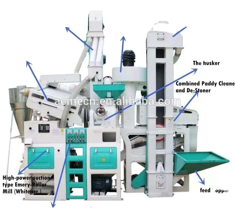 AMCT-15TPD ACME Complete Set Combined Rice Mill Milling Machine Plant Rice Importers in Malaysia Price Mini Rice Mill Pakistan