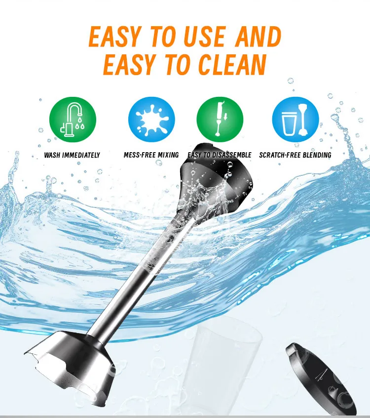 Manual Hand Blender 800 Peak Watt Immersion Blender 600ml Food Grade